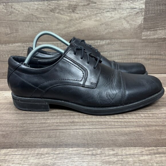 Florsheim Cap Toe Oxford Leather Black Mens US Size 10 11827-001 Shoes - Picture 1 of 9